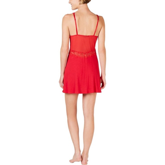 INC Lace Nightwear Short Gown Red - Picture 2 of 4